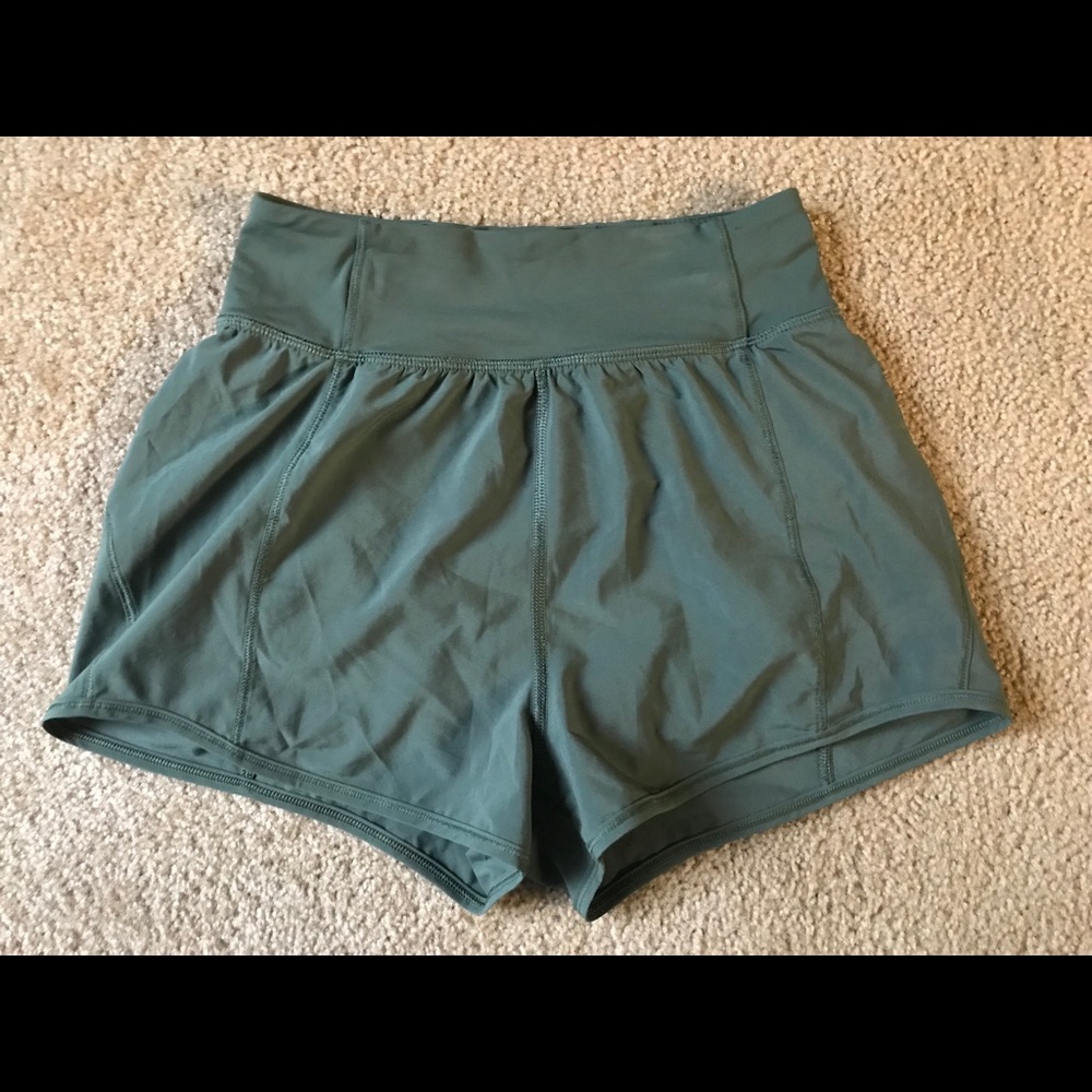 lululemon athletica Olive Green High-Waist Athletic Shorts
